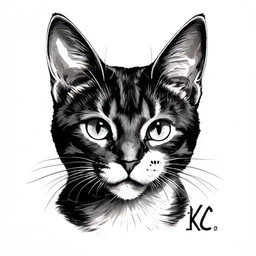 Cat Outline Using The Letters Kc