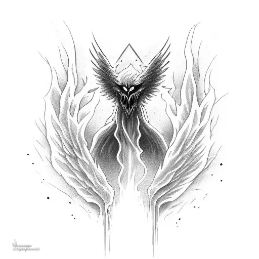 Phoenix Emerging From A Grim Reaper