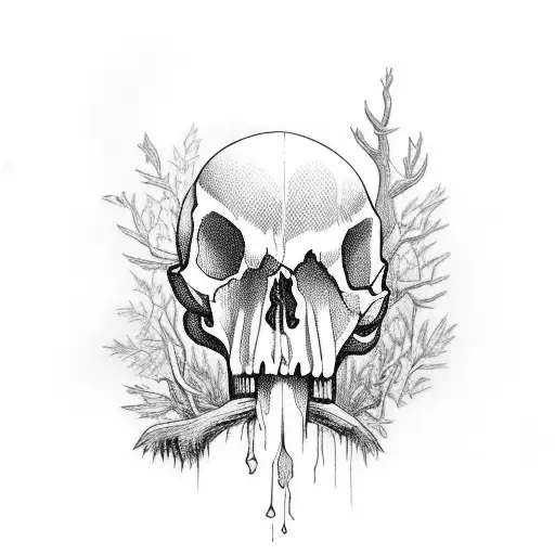 Lighting With A Skull In A Forest