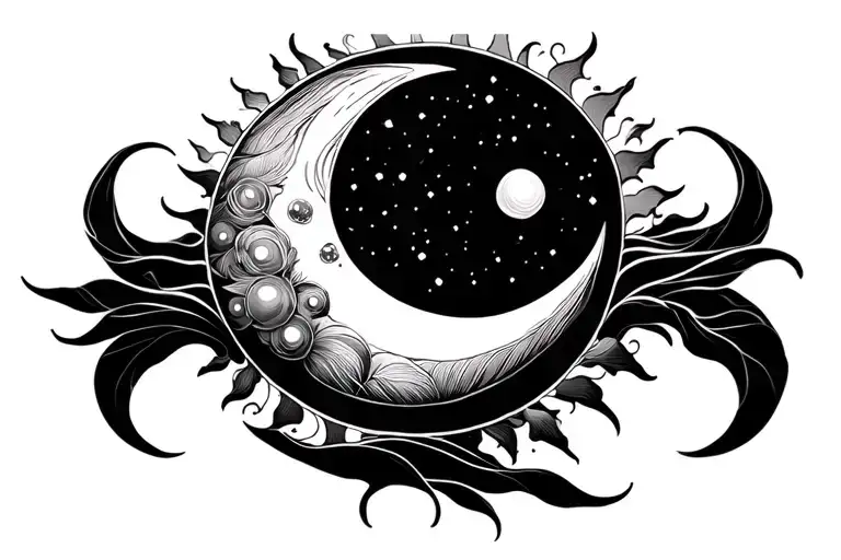 Female Sternum Moon And Sun Very Thin