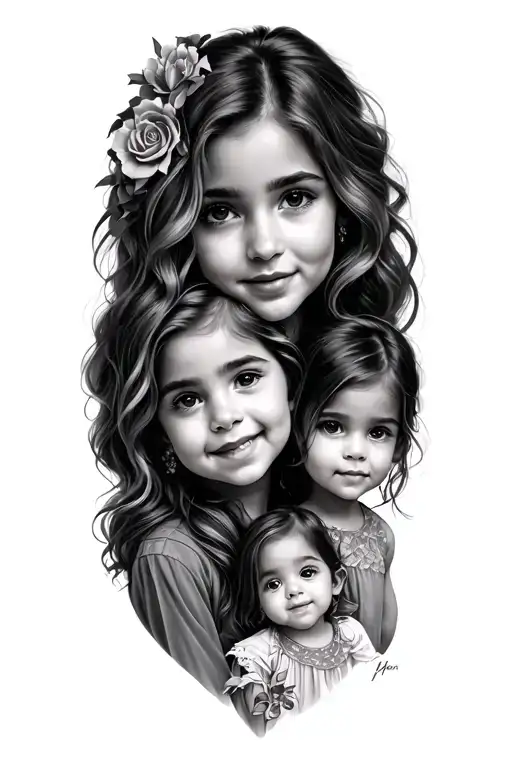 Wife And Two Daughters