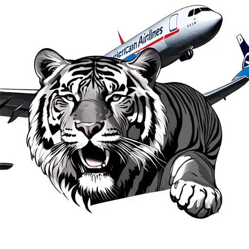 American Airlines And A Tiger