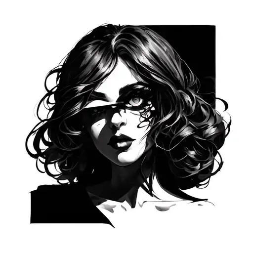 Female One Eyed Cyclops Sketch Style Tattoo Design