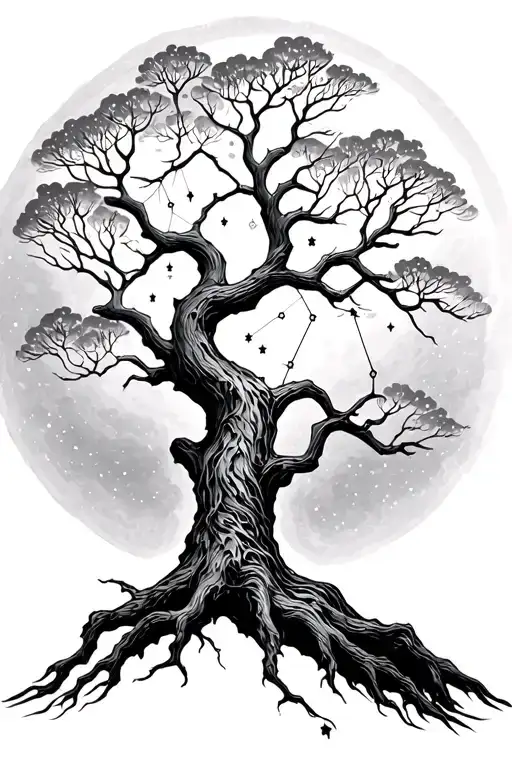 Tree And Orion Constellation