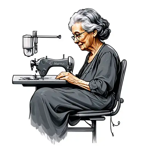 Grandma Sewing