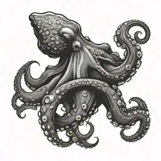 Octopus And A Crab Holding Hands