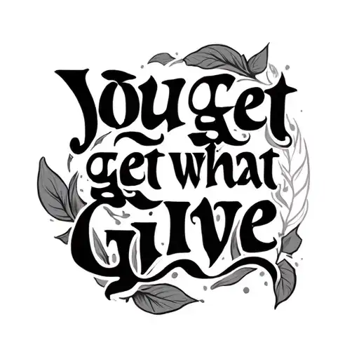 You Get What You Give Sentence With Karma Symbol