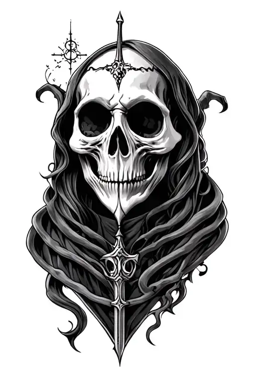 Harry Potter Death Eater Tattoo On Bacm Of Hand