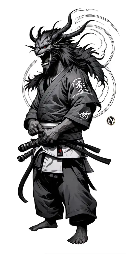 Jiu Jitsu Samurai Mataleon Japanese Demon