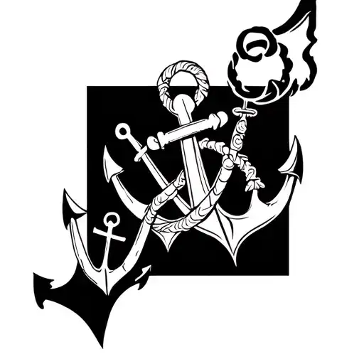 Mother And Son Matching Tattoos Anchors