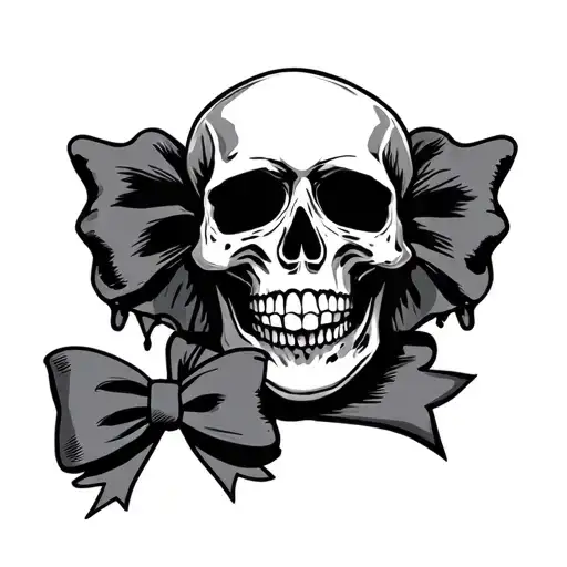 Skull With Bow