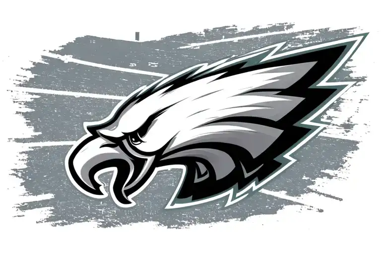Philadelphia Eagles Logo With Yard Lines In The Background