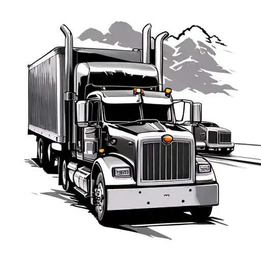 Dad Family Semi Truck Driving