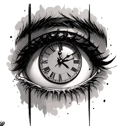 Anime Eyes With Clock Inside
