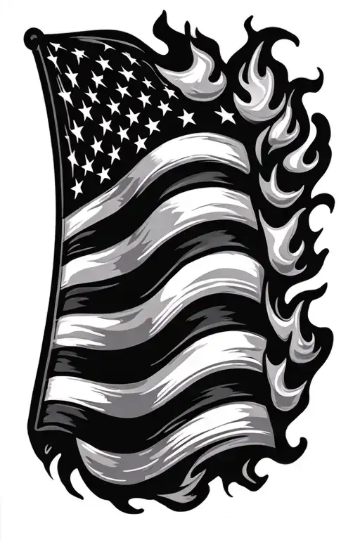 Finish Line Flag On Fire Rising