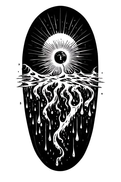 The Sun Flowing Into Water That Drops Off Into Rain Drops