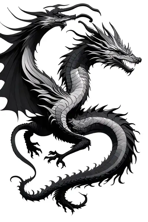 Dragon And Phoenix Interacting Together