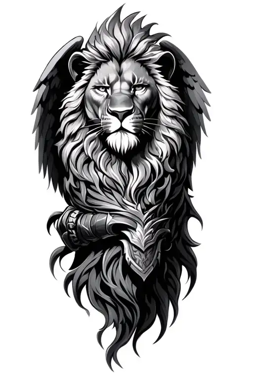 Lion Worrior Angel Man