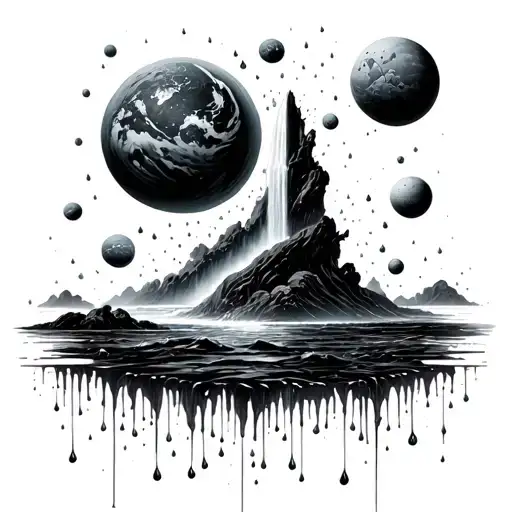 A Waterfall Of Planets Turning Into Rain Drops