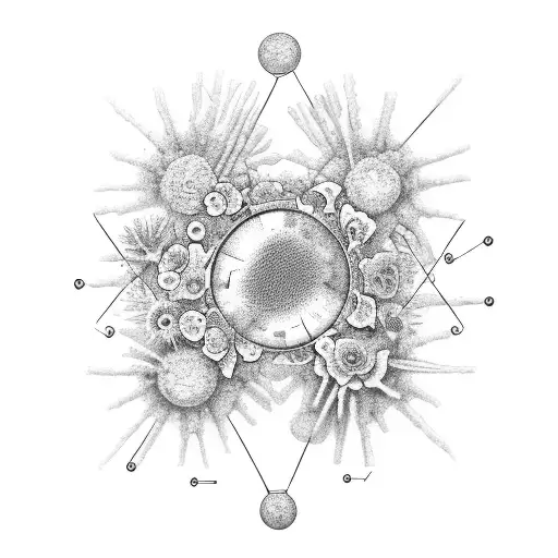 Molecule Representation Of Serotonin With Floral Elements
