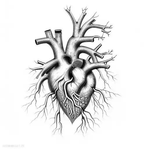 Forest With Roots That Form An Anatomical Heart