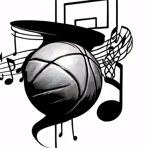 Basketball And Music Notes