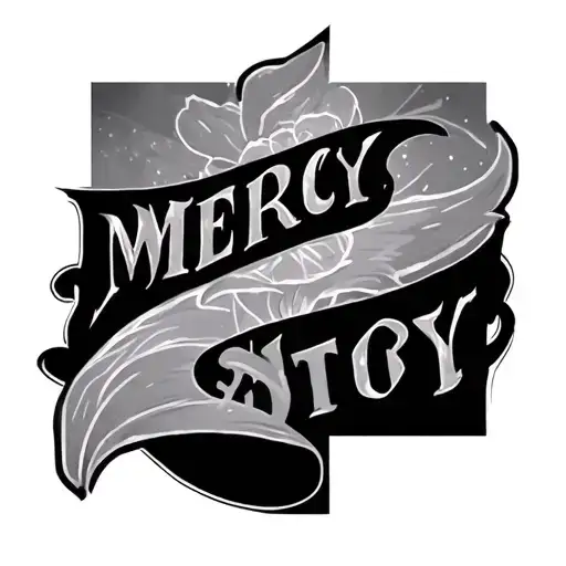 Detailed Caligraphy With Word Mercy