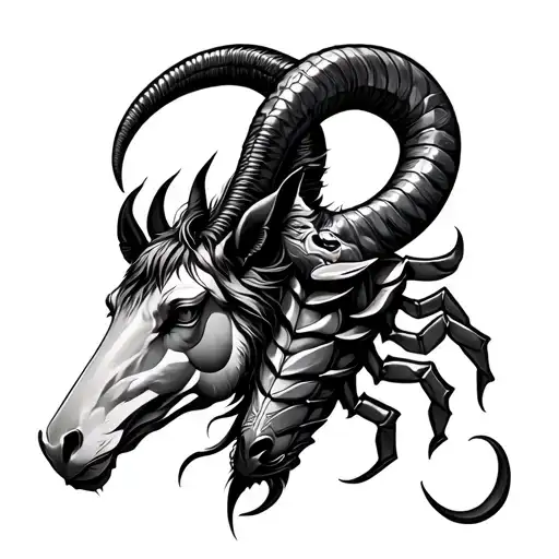 Capricorn & Scorpio Glyff Combined Together