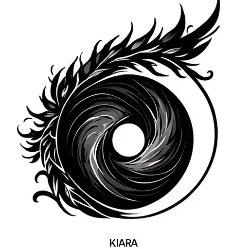 Kiara Name As Yin And Yang Symbol Incorporated Within
