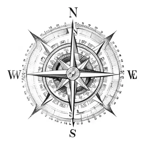 Nautical Compass Over A Map Of America
