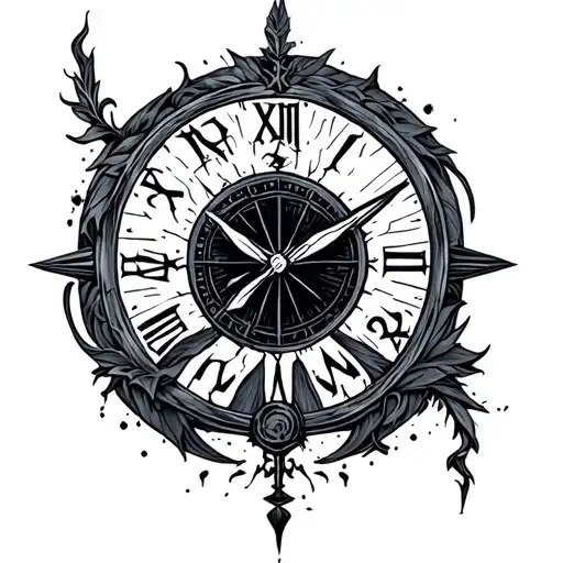 Mininal Black Time Aquarius Zodiac Sign