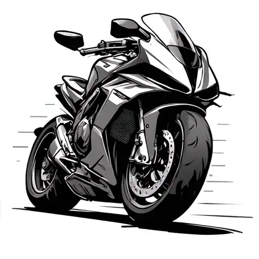 Sport Motorcycle Horizontal Heart Beat Line