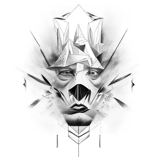 A Creative Collage Of Various Artistic Tools Forming The Face Of A God