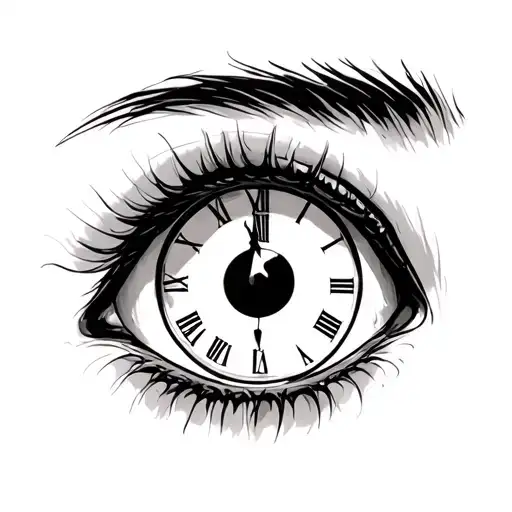 Anime Eye With Clock Inside