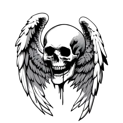 The Angel Of Death With Skull Looks Like Eternal Pain Of The Darkness Sorrow