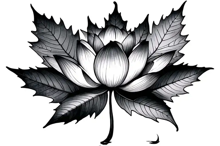 Lotus And Maple Leaf