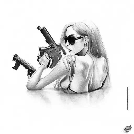 Sexy Girl With Gun