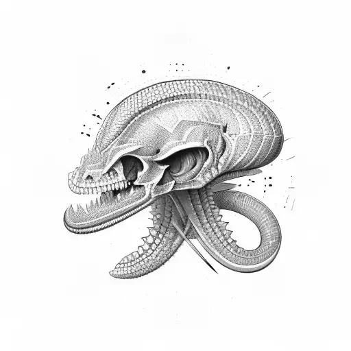 A Detailed Illustration Of A Tactical Military Helmet With A Komodo Dragon Skull Design