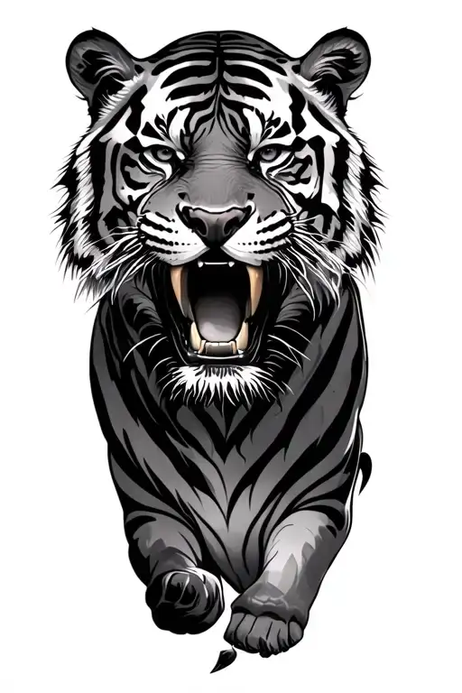 Tiger Crushing Laptop