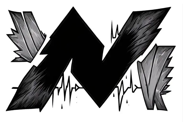 Arrow With Hearbeat In Middle Part