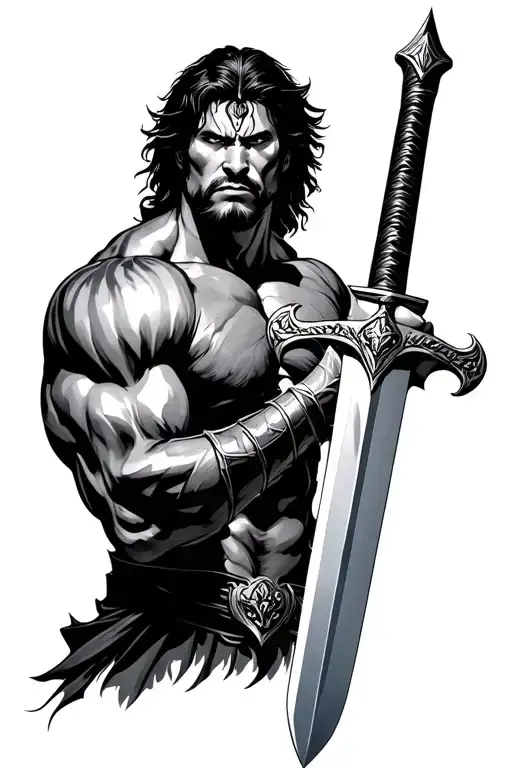 Conan Sword With Conan On Blade