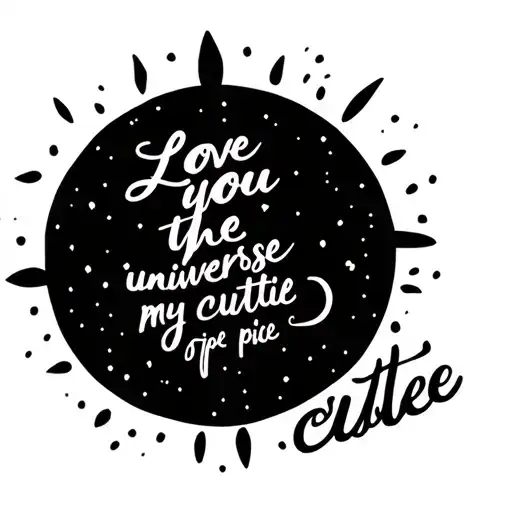 Love You The Universe My Cutie Pie In Cursive Writing On Forearm