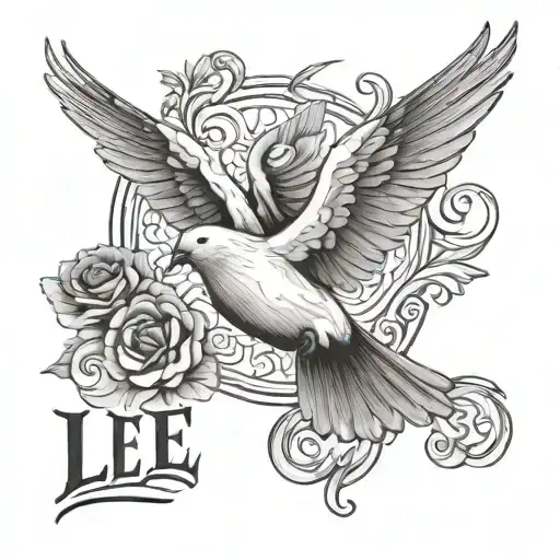 Text Lle With A Dove In The Background