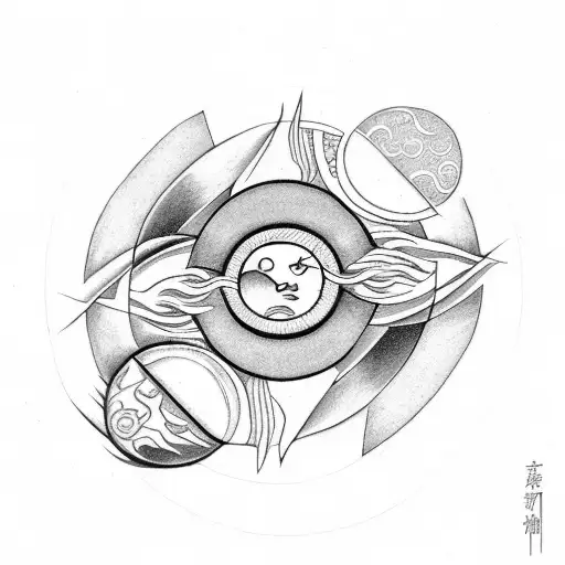 A Yin-yang Design With The Sun And Moon