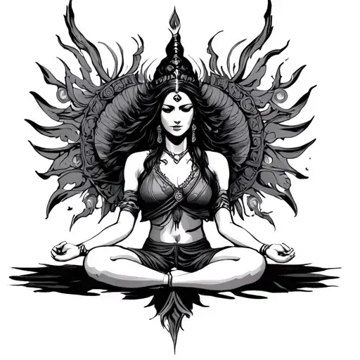 Woman Warrior Meditating