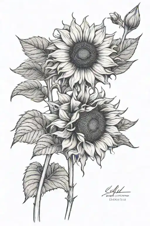 Sunflower And Words As The Stem