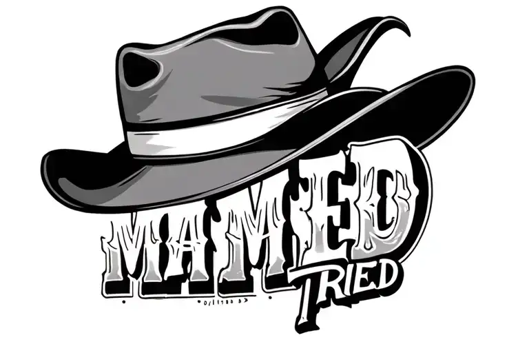 Western Font That Says Mama Tried With A Cowboy Hat On Top
