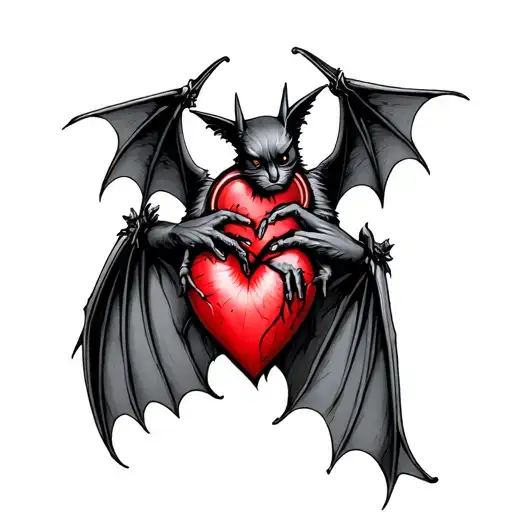 The Bat Wrapped The Heart And Held It With Its Wings