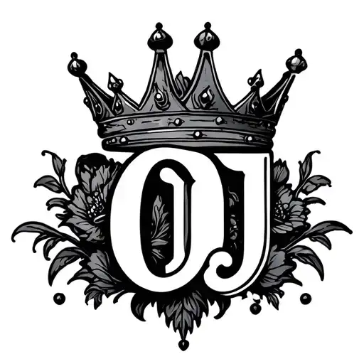 Oj Initial With Crown