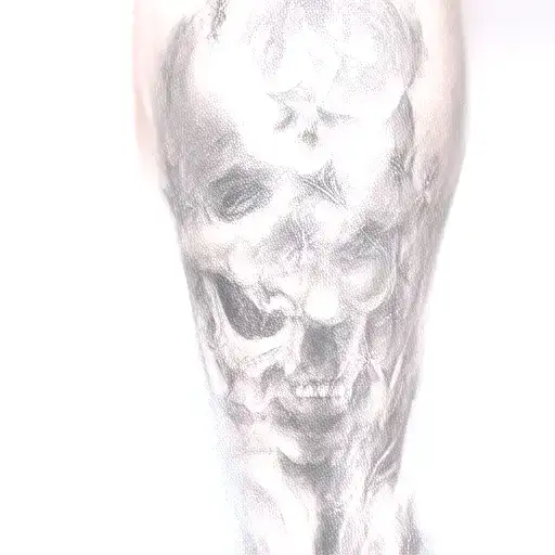 Filler Tattoo Full Arm Sleeve Stars And Skulls And Fairy Dust